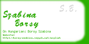 szabina borsy business card